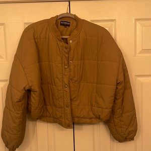 Cropped Bomber Jacket - Green